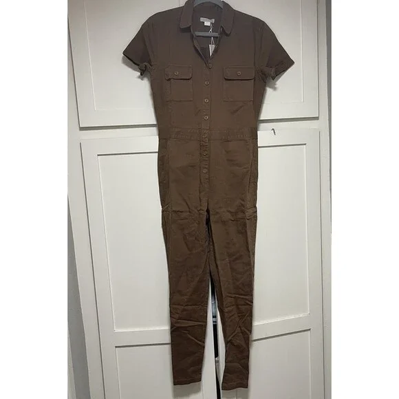 Outerknown Jumpsuit Coveralls Sz XS XSmall Sand Tan Brown Organic Cotton Linen - Picture 7 of 11
